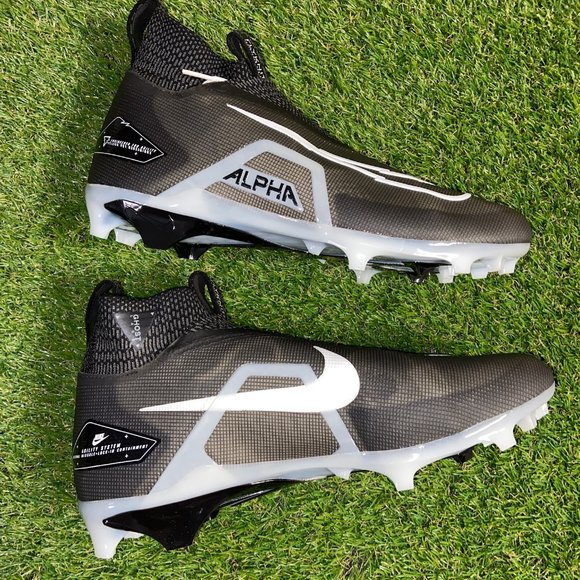 Nike Alpha Menace Elite 3 Black/White Football Cleats Men\'s CT6648-001 Size 13